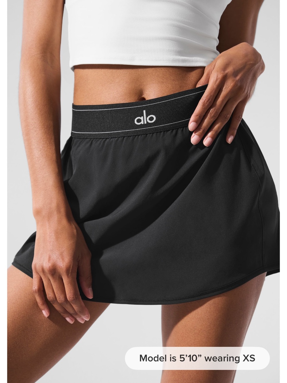 ALO Yoga Black Women's Match Point Tennis Skirt